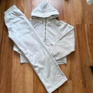 Lululemon Heather Gray Scuba Half-Zip Hoodie and Scuba Pants Set